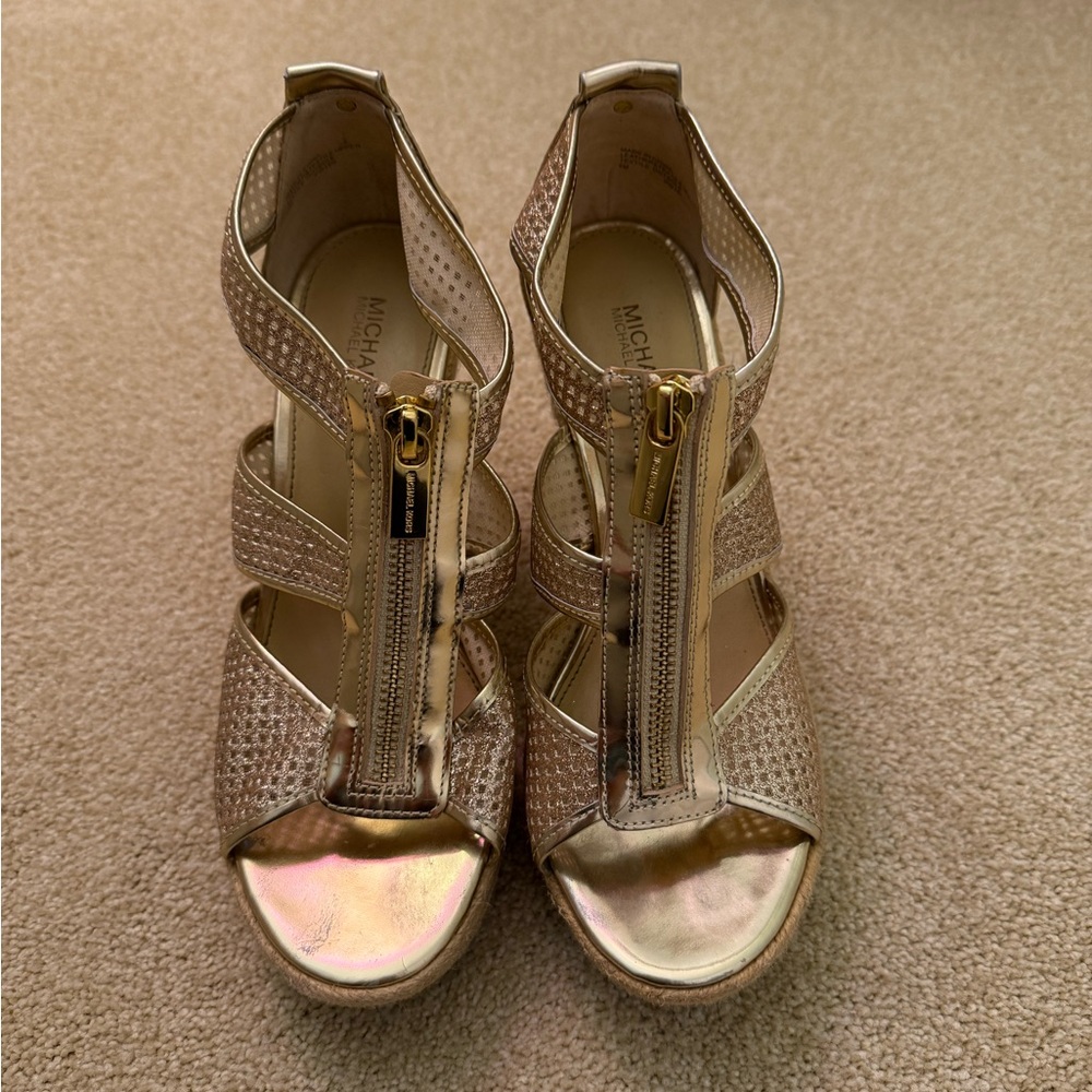Michael Kors Metallic Gold Wedges - Picture 6 of 6